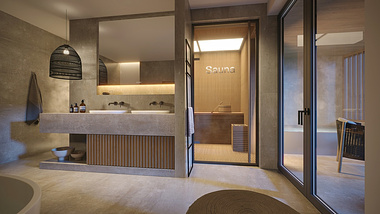 Interior Visualization: SPA Suites at Hotel FreiWerk