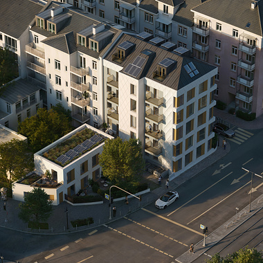 Exterior Visualization: Residential Building, Frankfurt
