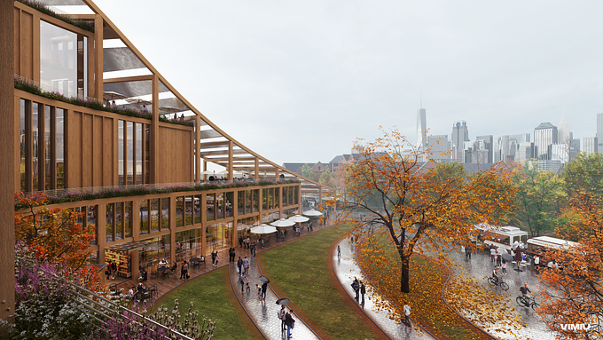 The 2023 unveiled design by SOM for the New York Climate Exchange in New York City