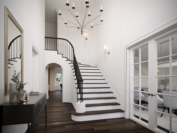 Welcome to an American House Renovation by Wandelux Interiors, featuring our rendering services.