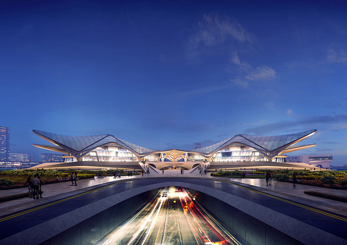 Zaha Hadid's vision of the Jinwan Aviation Arts Centre project.