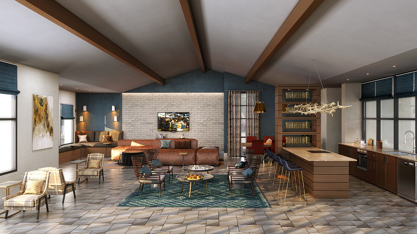 Community Club House Concept by 3D Interior Design Studio | Yantram ...