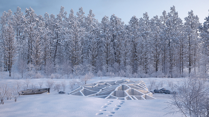 https://www.behance.net/patrickdrescher
Bridge over a frozen river.
This project was done for a course in university. The bridge was modelled in Dynamo for Revit. All the other elements were placed in 3ds Max.
It was also my first attempt in a snowy scene.
 
Hope you guys like it! 

Check out my other work on
https://www.behance.net/patrickdrescher