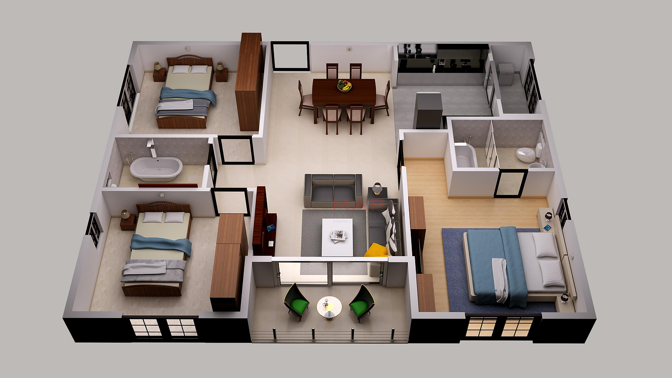 3D House Floor Plan Design Helen Garcia CGarchitect Architectural 