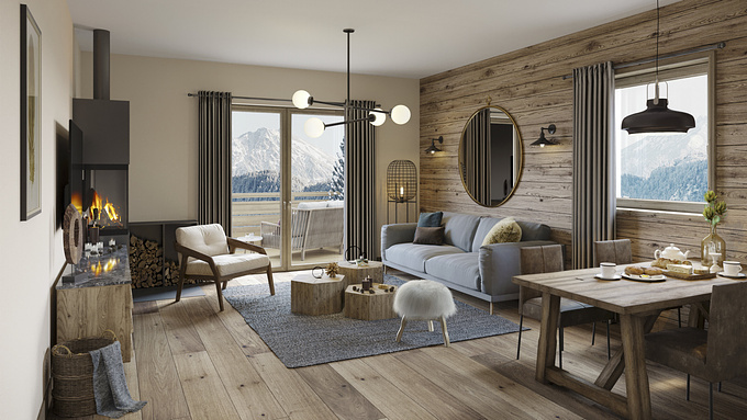 Interior proposals for the alpine for the vacation apartment.