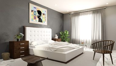 interior rendering of a bedroom