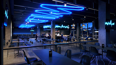  Interior visualization of the Wildpark Club in the new Karlsruhe stadium