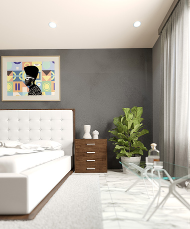 interior rendering of a bedroom