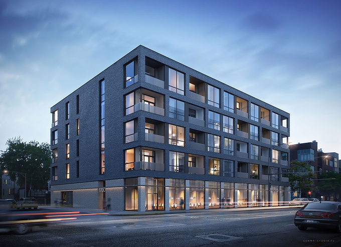 Apartment building in Chicago, USA. Architecture by Vladimir Radutny Architects