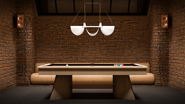 Modern Industrial Billiards Room