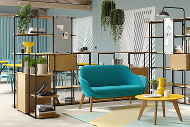 Modular Office Shelving CGI