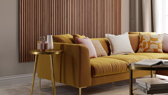 Our stylists absolutely love it when they get to create interiors with natural materials, so when our client commissioned these images with us we were delighted to work with them. The CGI team have interpreted our stylists vision perfectly here, crafting a gorgeous lounge with geometric elements and on trend colour combinations.