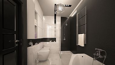 black& white bathroom