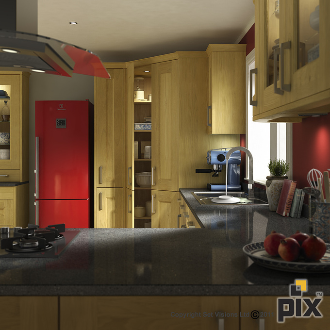 Set Visions - http://www.setvisionspix.co.uk
CGI Kitchen
PIX is a unique brand of photorealistic computer generated imaging of the very highest quality created by Set Visions in 2009.

The PIX brand encompasses a range of imagery that includes incredible stills, beautiful videos, walk-throughs and highly detailed, interactive 360's.

Tapping in to the 25 years of experience and creative talent within the Set Visions culture we continue to develop our skills to keep PIX as the very best alternative to traditional photography anywhere in the market place.