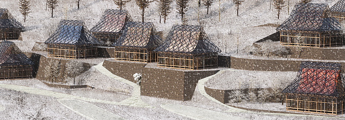  - http://
 A village design
 Kyoto, Japan
 Housing, Renovation
 Rhino, Maxwell, Photoshop


Winter houses in the snowy.