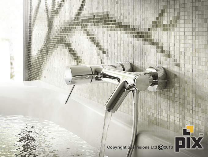 These CGI photography bathroom tap images were designed and produced by our in house team of CG artists, illustrators and photographers our aim was to produce true photo-realistic illustrations of  the products in CG room sets. The concept thread that flows through the full group of CG images was lead by our CGI studios art director and photographic stylists.