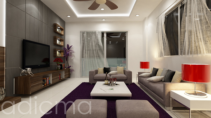 adicma designers & visualizers
A living room with simple design.