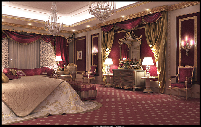 STRAIGHTLINE Interiors - http://www.straightline-interiors.com
 STRAIGHTLINE Interiors
 
 
 Max2012/Vray 2.0/PS/AE

 

Hi all :), 
GEORGE V Private Royal Suite Proposal For Private Palace in Dubai
Machine used: WksZ800/2xeon3.47Ghz/12 Core/92Gb of ram/NV Quadro 6Gb of Graphics
Render time: 7h (2250x1400pix)
Facebook unofficial page 3D Art  

Regards,
Walid LAYOUNI

