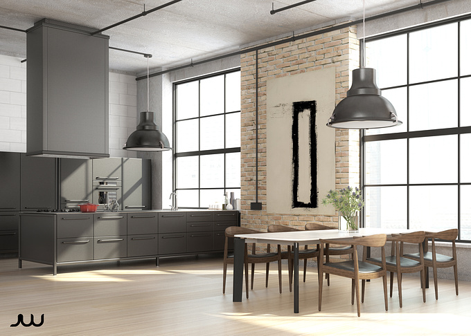 JW Renders - http://www.jwrenders.com
https://www.behance.net/gallery/44029441/Loft-in-New-York-CGI