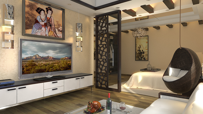 Etlok Studios - http://www.etlok.com
This is a Bedroom Interior rendering for a bungalow to be built in Tamil Nadu.