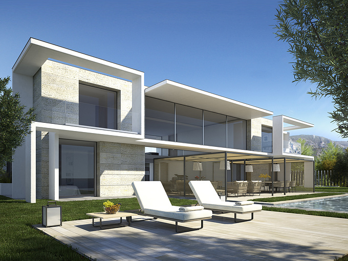 Berga & González arquitectos - http://www.render-arquitectura.com/infografia-3d-villa-lujo
This are our last renderings. It's a house in south east coast of France.

For further info please visit 