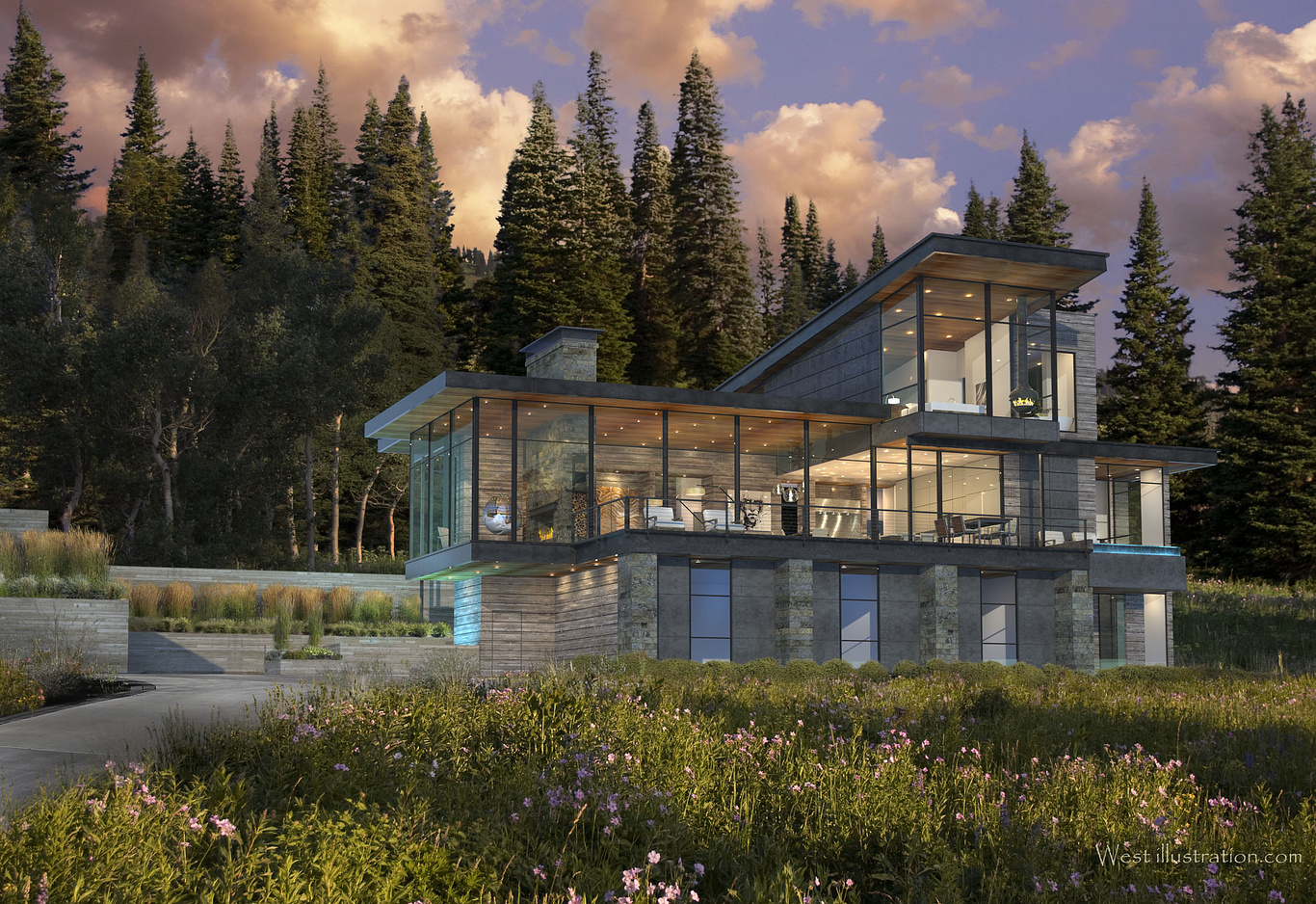 Private Residence, Yellowstone Club MT. | Andrew West - CGarchitect ...