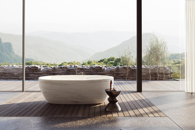 Image created to showcase a premium bathtub product