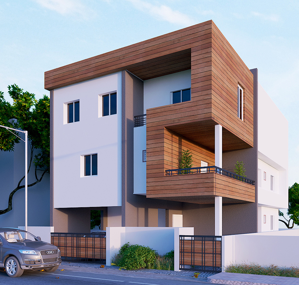 Modern Elevation Design Sathya Narayanan CGarchitect   Da292552 