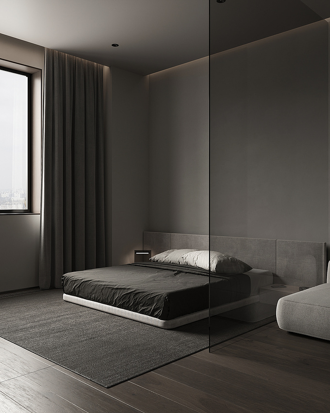 Commercial project of minimalistic apartments in Kiev.