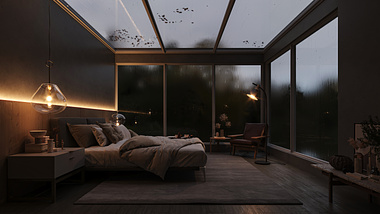 CGI - BEDROOM IN THE WOODS