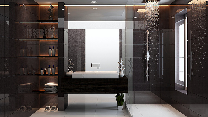 A bathroom design for Emirates Hills Dubai