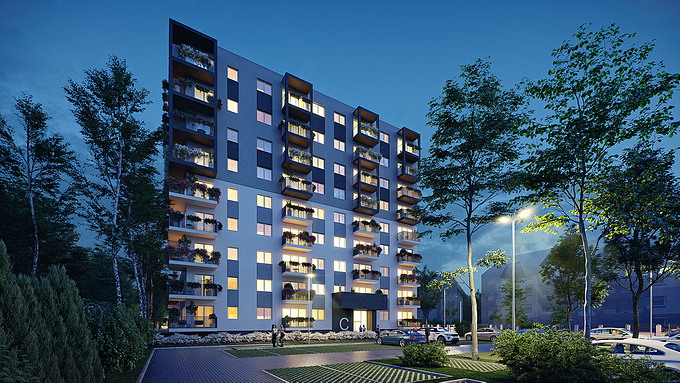 Gamma 2.2 Ltd - http://gamma22.com
Atrium Radogoszcz is a residential development located in Łódź, Poland. It consists of three 9-storey apartment buildings, recreational areas and car parking spaces.

Developer: Tree Development group