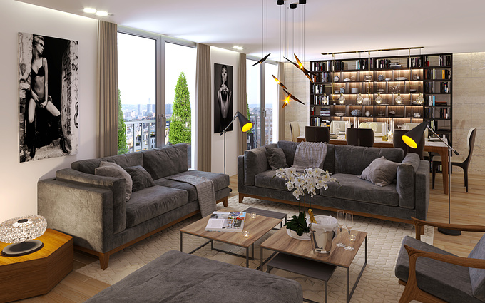 HARDOUIN3D - https://hardouin-3d.com/
French luxury livingroom