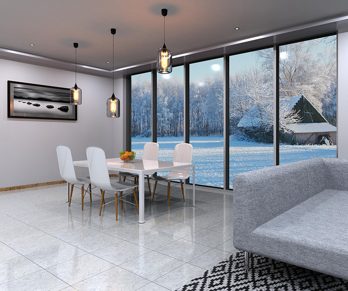  - http://
Rendered for a client of a winter scene for a proposed extension on his large plot of land.