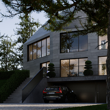 Modern villa night view 3