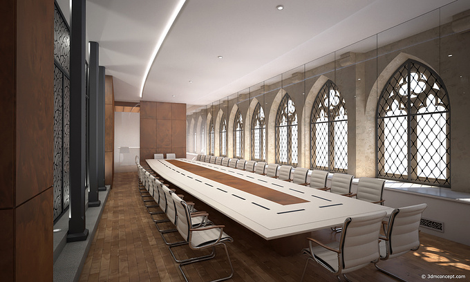 Perspectives for a meeting and conference room in Cluny Abbey.
Architectural project carried out by arc-phi architecture