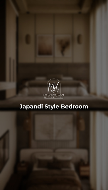 Harmony in Contrast: Japandi Style Double Decker Bedroom