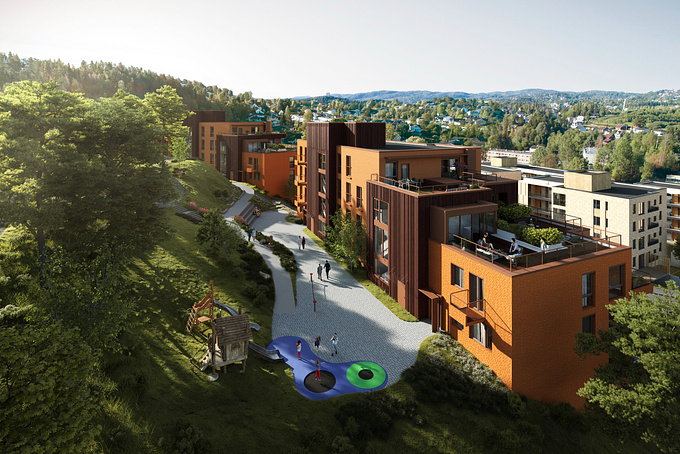 Betonmast Boligbygg collaborated with Selvaag Bolig for the construction of 62 apartments in the Tribunen project in Lørenskog Stasjonsby. The project is adjacent to the ongoing project Snølia.