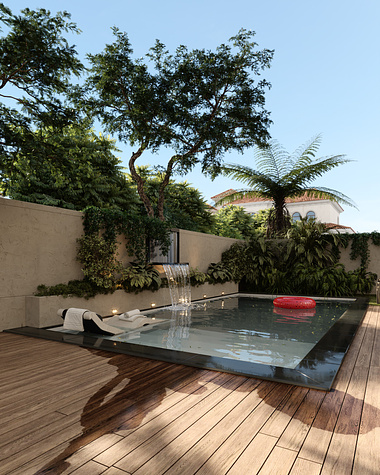 Backyard pool in Dubai