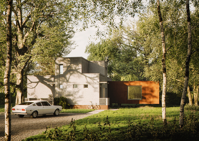 Concept of rebuilding old modernist house located near Warsaw, Poland.

Would you choose the mirror or corten panels? 
Software: 3Ds Max, FStorm Render, Adobe Photoshop

Pixelcraft | Blog | Lessons | Instagram

