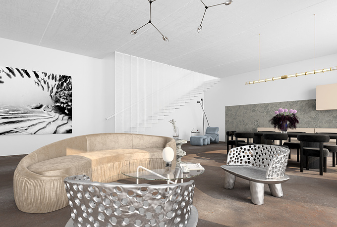 Evgeniia Popova - https://www.facebook.com/modern.mynk
Non-commercial concept of a practically monochrome interior.

Status:  Concept
Location: Place with gum trees
Type:  Residental
Year:  2019
Stylist:  Evgeniia Popova
Visualizer:  Evgeniia Popova