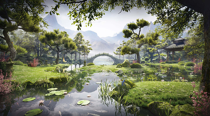 Merêces Arch Viz Studio - http://www.sergiomereces.com
Project for the client Welcome Earth TV for a unique garden place in nature for meditation.