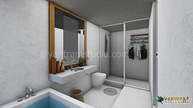3D Interior Rendering service: residential, design, services, company, resort, villa, Luxury, bathroom, 3D, designers, Shower, master