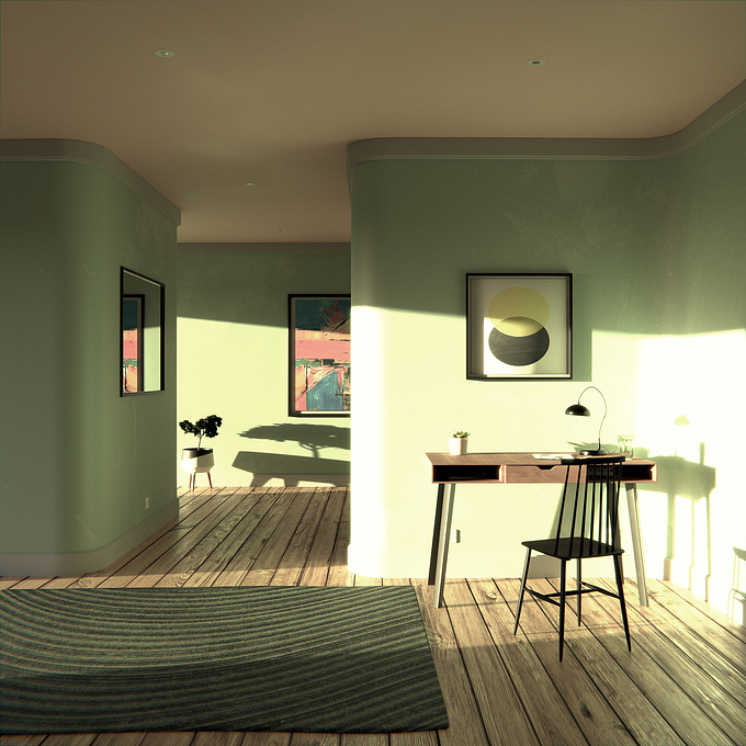 Green room - interior visualization