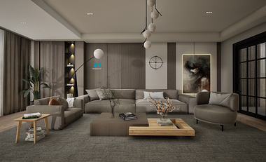 Interactive Interior Livingroom and Kitchen