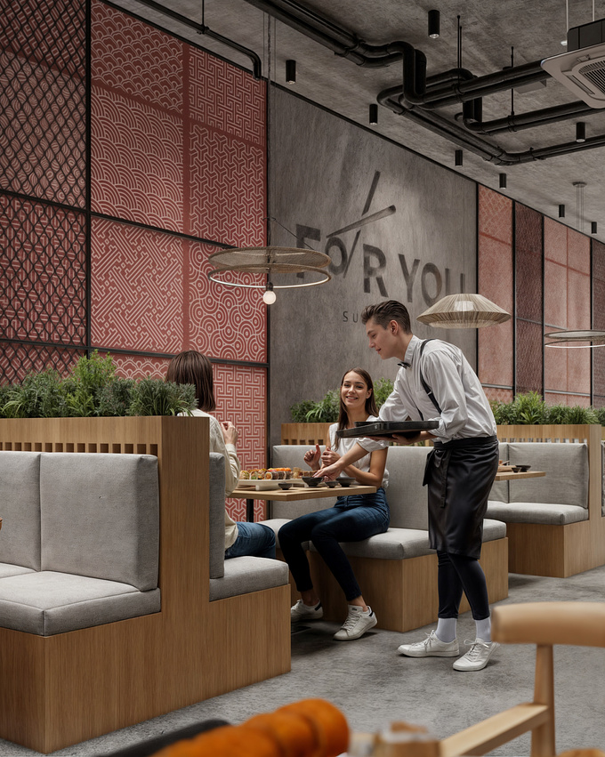 Sushi restaurant interior design 