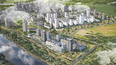 Visualization of the development plan. Oktyabrsky on Tura. Brusnika. Tyumen.