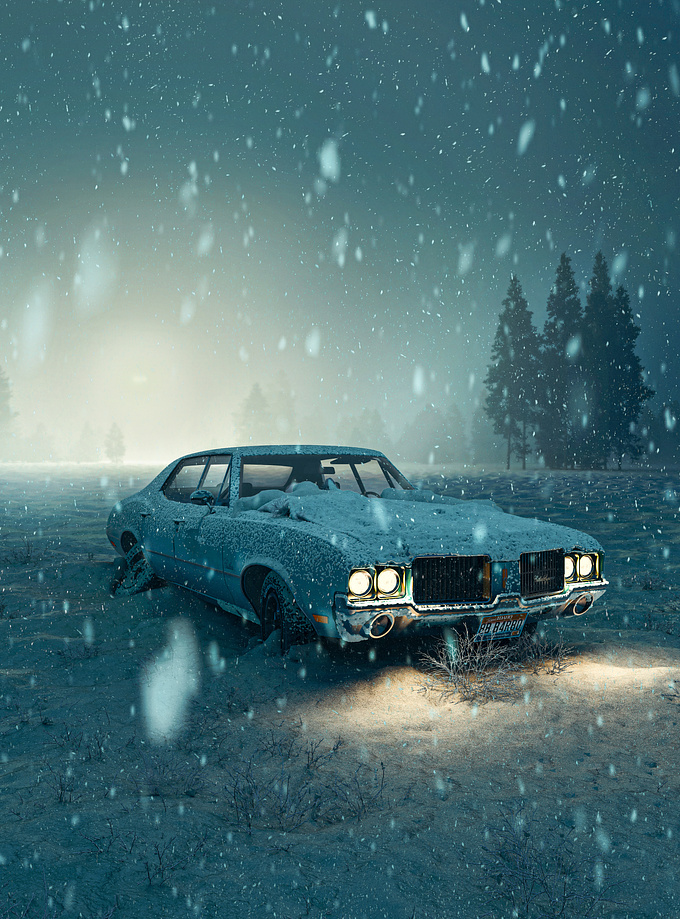 This was a practice using the Tyflow plugin for 3Dsmax to simulate snow.
Software | 3ds MAx - Corona - PS
Ful Project on behance
https://www.behance.net/gallery/181788559/SNOWY-BURIED-CAR