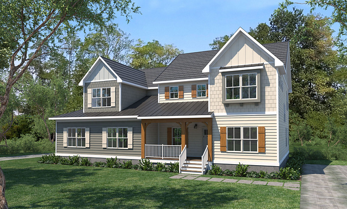 Exterior render of new build.