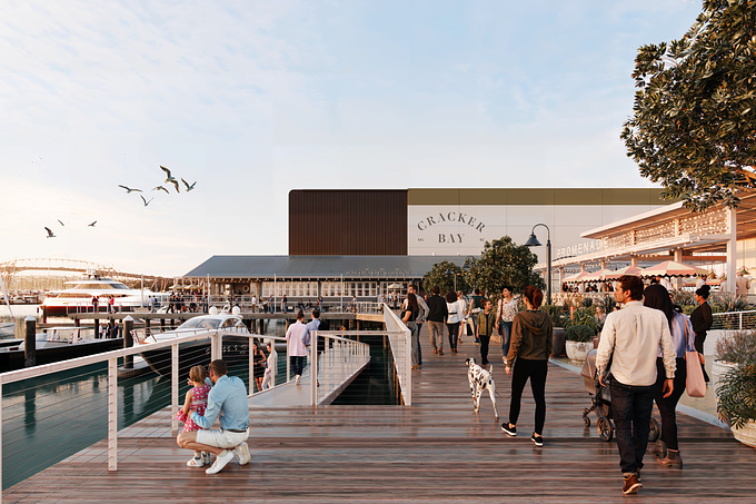 Cracker Bay is an upcoming waterfront hospitality precinct in Wynyard Quarter, Auckland. It is being developed by Winton as part of their Northbrook project. One to One Hundred were commissioned to create a set of concept renders showing the vibrant reimagining of this exciting new offering.